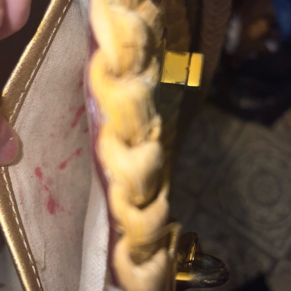 EUC Michael Kors wicker purse Gold accents Braided handle - Picture 13 of 13